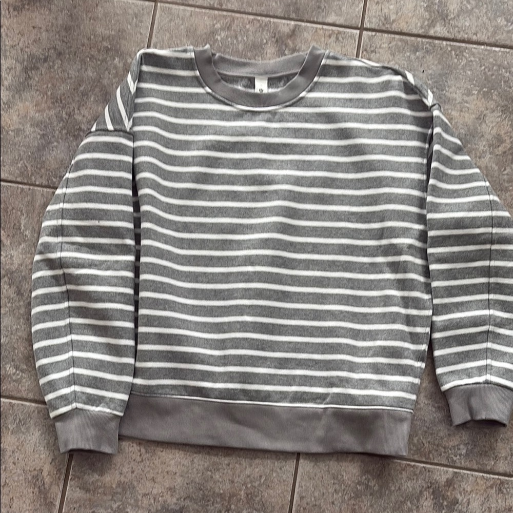 Lululemon perfectly oversized crew striped sweatshirt